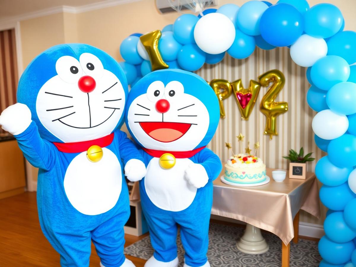 Doraemon mascot at a Naanu decoration